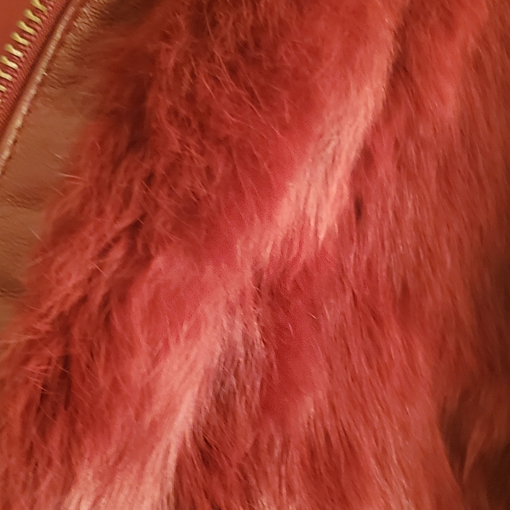 Ashley Stewart Red Teddy Jacket with Plush Faux Fur and hood - Picture 2 of 14